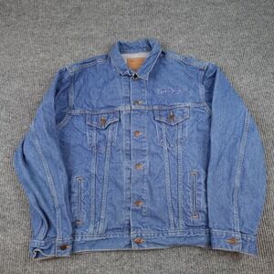 Vintage Garth Brooks Denim Jacket Mens XL Blue Country Western Three Rivers